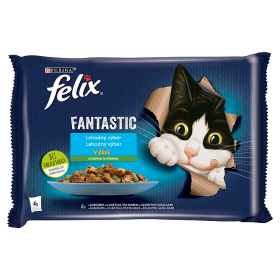 Felix Fantastic Lahodný výběr s lososem a zeleninou v želé 4x85g