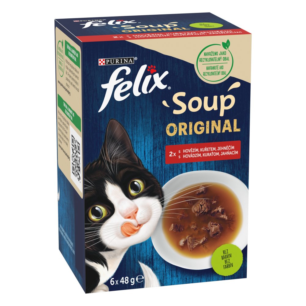 Felix Soup Hovězí, kuře, jehně 6x48g