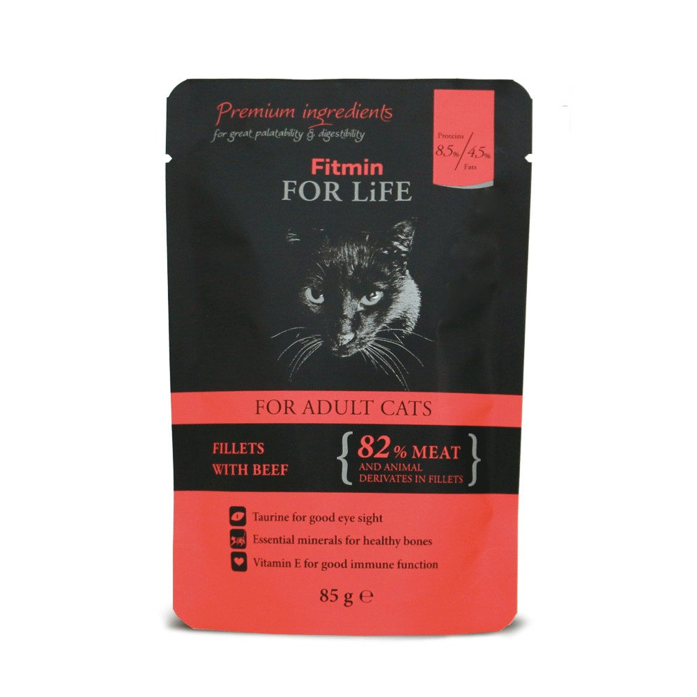 Fitmin Cat For Life kapsička Adult Beef 28x85g