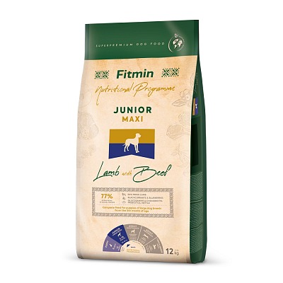 Fitmin Dog Maxi Junior Lamb With Beef 12kg