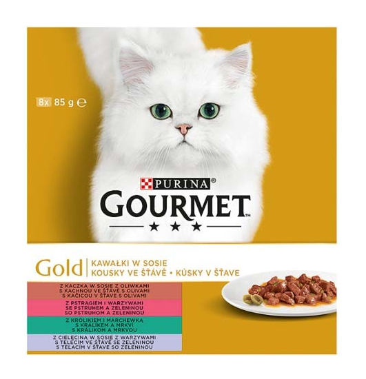 Gourmet Gold kousky ve šťávě se zeleninou 8x85g