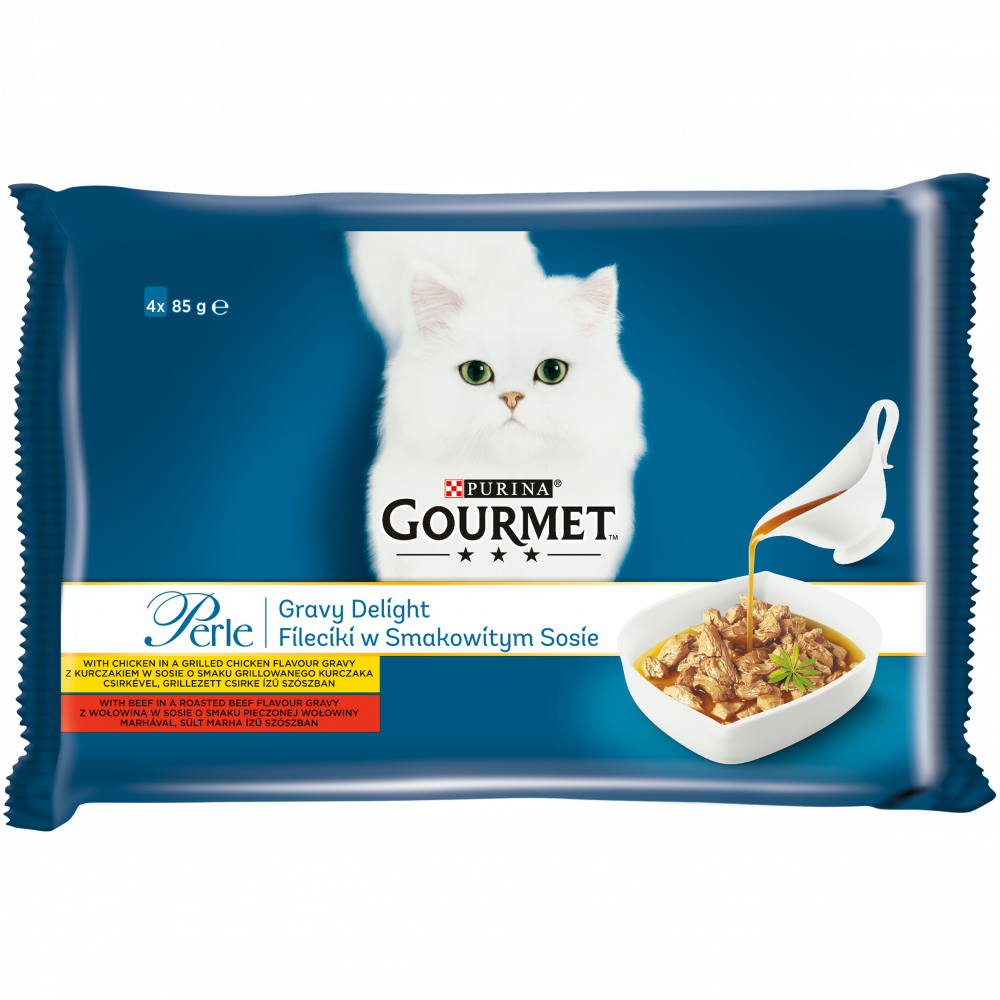 Gourmet Perle Gravy Delight Chicken+Beef 4x85g