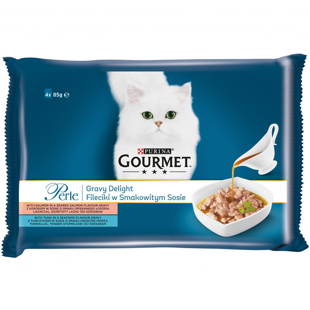 Gourmet Perle Gravy Delight Salmon+Tuna 4x85g