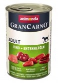 GranCarno Adult konzerva Hovězí + kachní srdce 400g