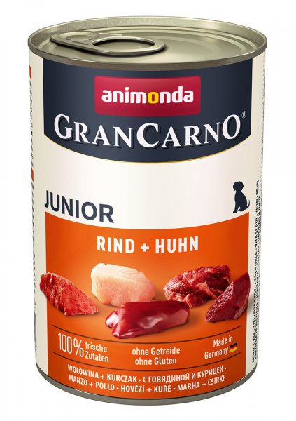 GranCarno Junior konzerva Hovězí + kuře 6x400g