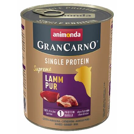 GranCarno Single Protein čisté jehněčí, konzerva pro psy 800g