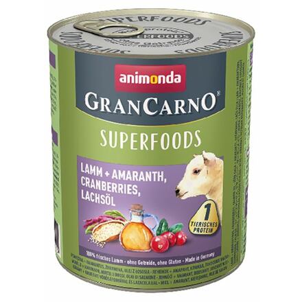 GranCarno Superfoods jehněčí,amarant,brusinky,los.olej pro psy 800g