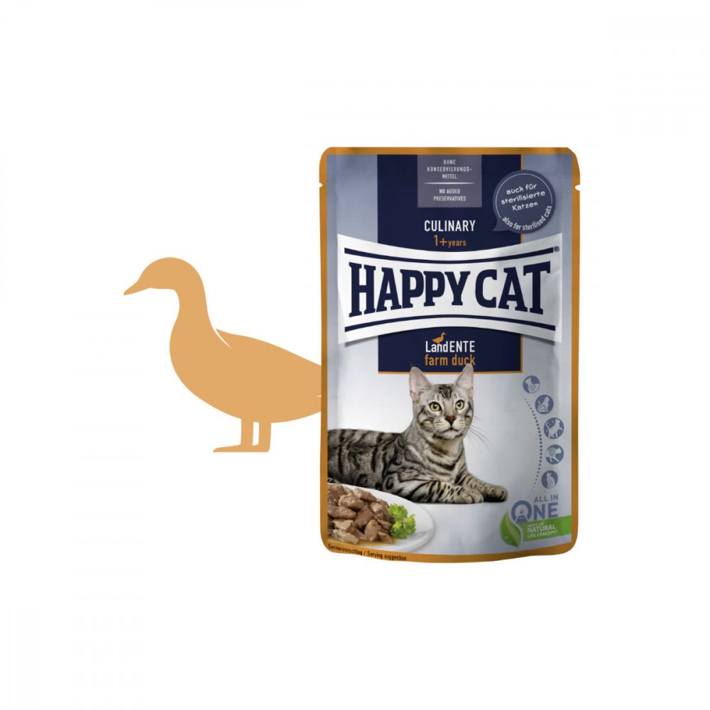 Happy Cat kapsička Meat in Sauce Culinary Land-Ente 24x85g