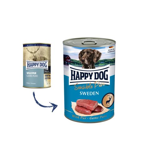 Happy Dog konzerva Sensible Wild Pur Sweden 400g