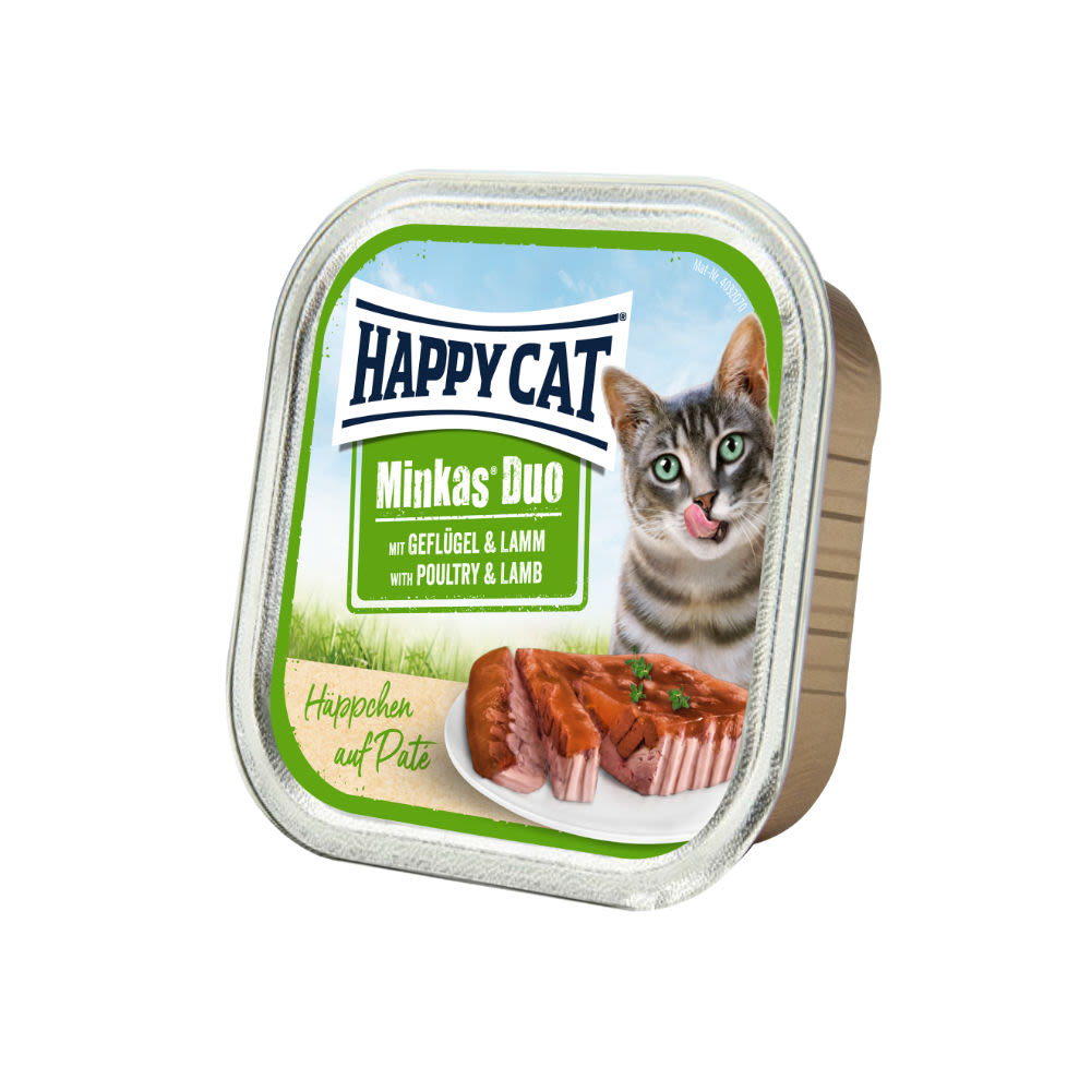 Happy Cat Minkas Duo - Drůbež & Jehně 12x100g