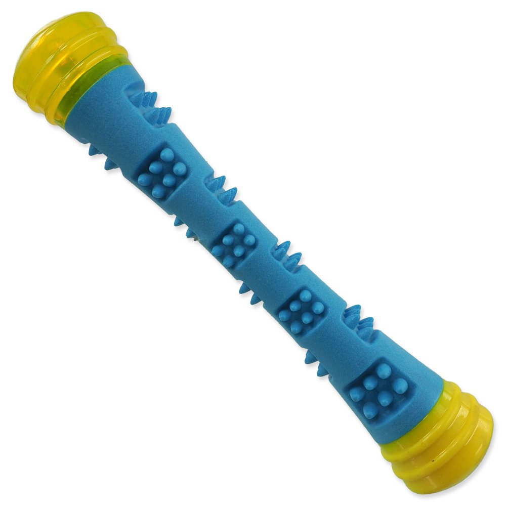 Hračka Dog Fantasy Kouzelná hůlka svítící, pískací modro-žlutá 6x6x32cm