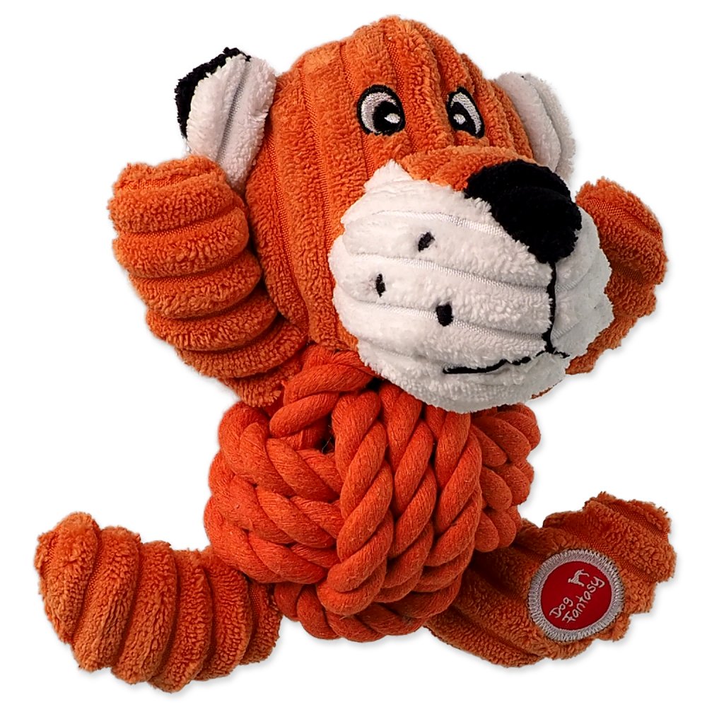 Hračka Dog Fantasy Safari Tygr s uzlem pískací 18cm