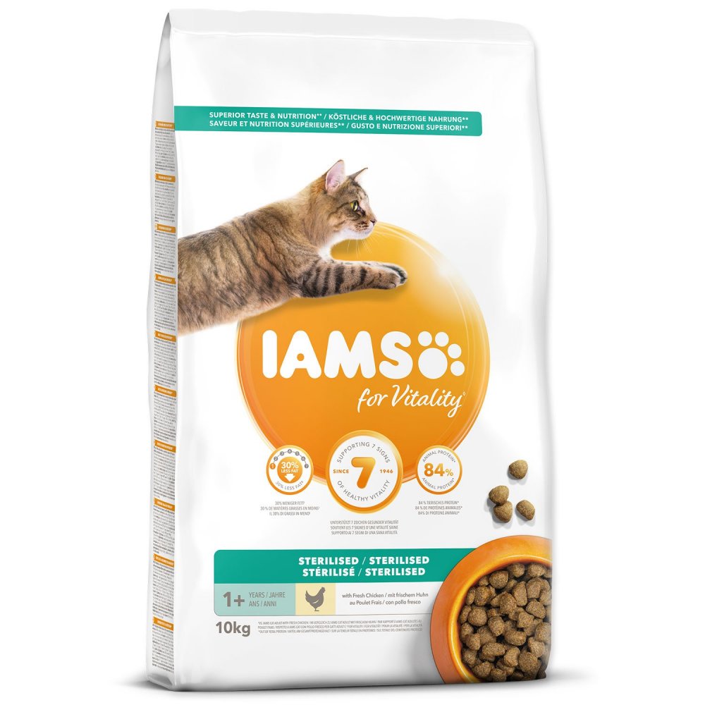 IAMS for Vitality Adult Cat Food Sterilized Chicken 10kg