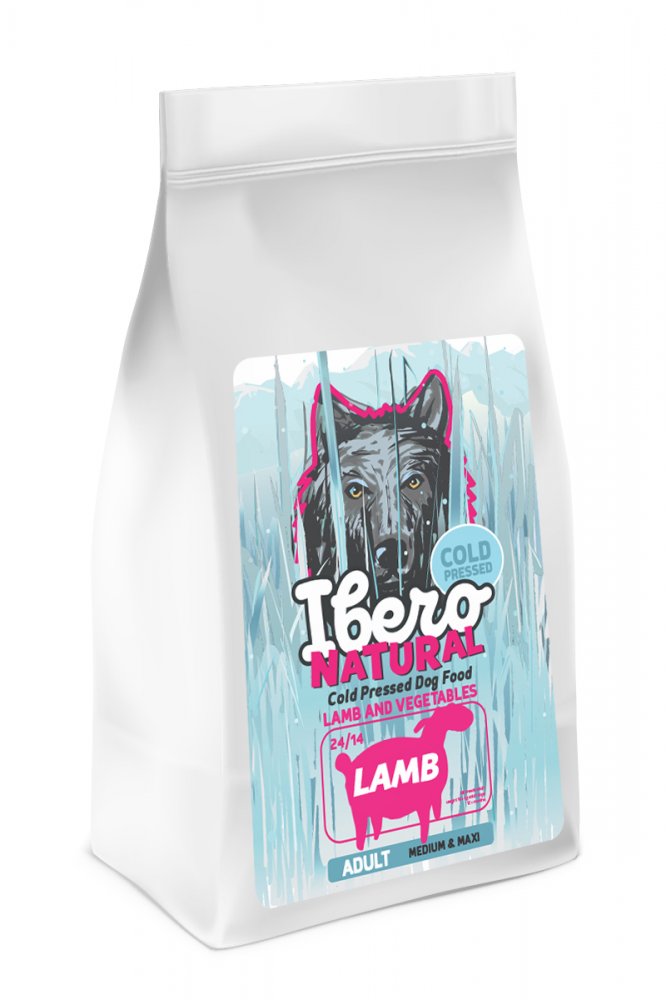 Ibero Cold Pressed Dog Adult Medium & Maxi Lamb 12kg+3kg