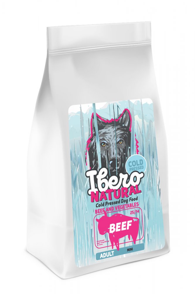 Ibero Cold Pressed Dog Adult Mini Beef 12kg+3kg
