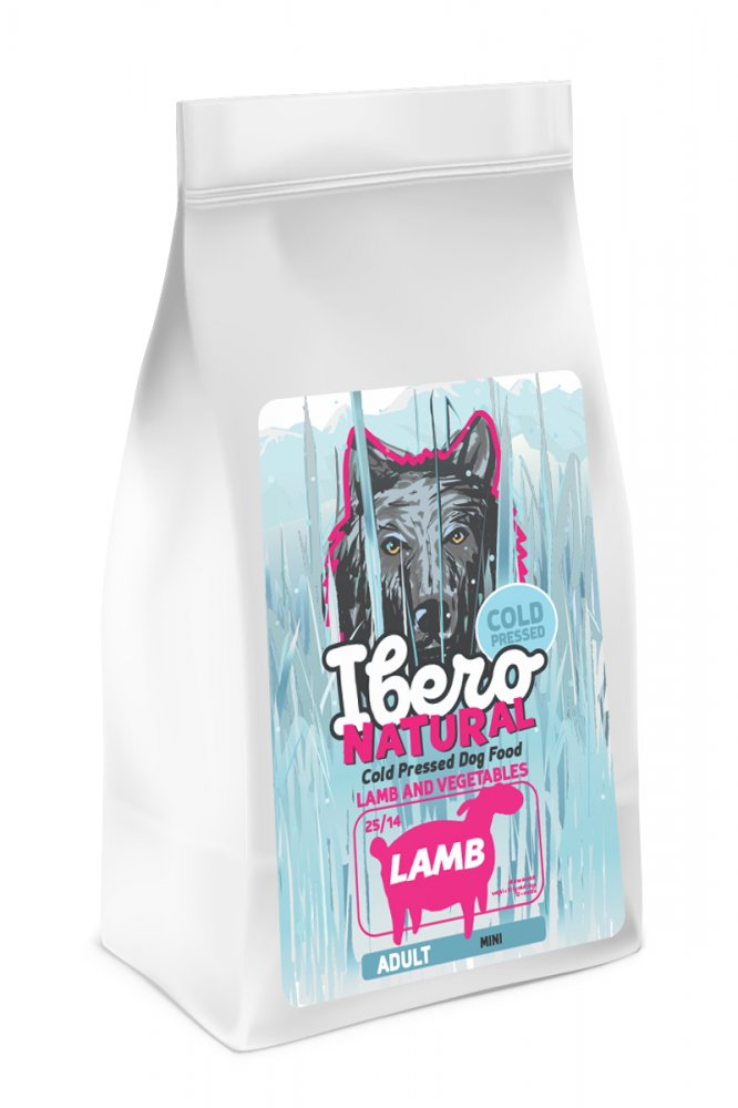 Ibero Cold Pressed Dog Adult Mini Lamb 12kg+3kg