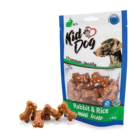 Kiddog Mini kostičky Králík a rýže 80g