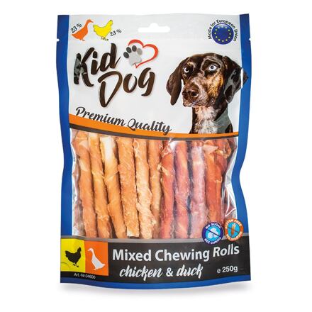 Kiddog mix žvýkacích tyčinek kuře a kachna 250 g