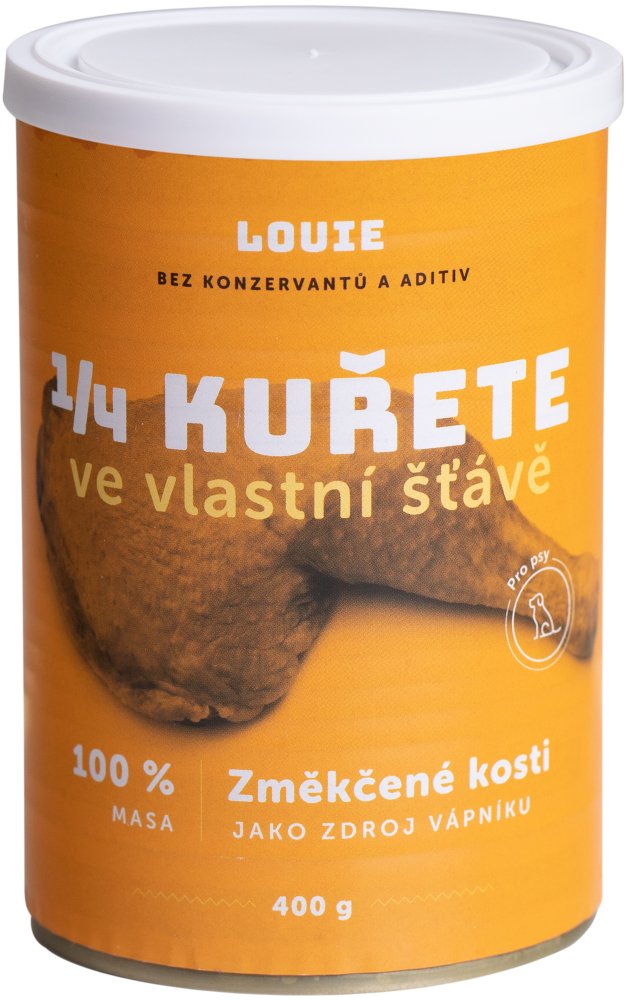 Louie Dog konzerva 1/4 kuřete ve vlastní šťávě 8x400g