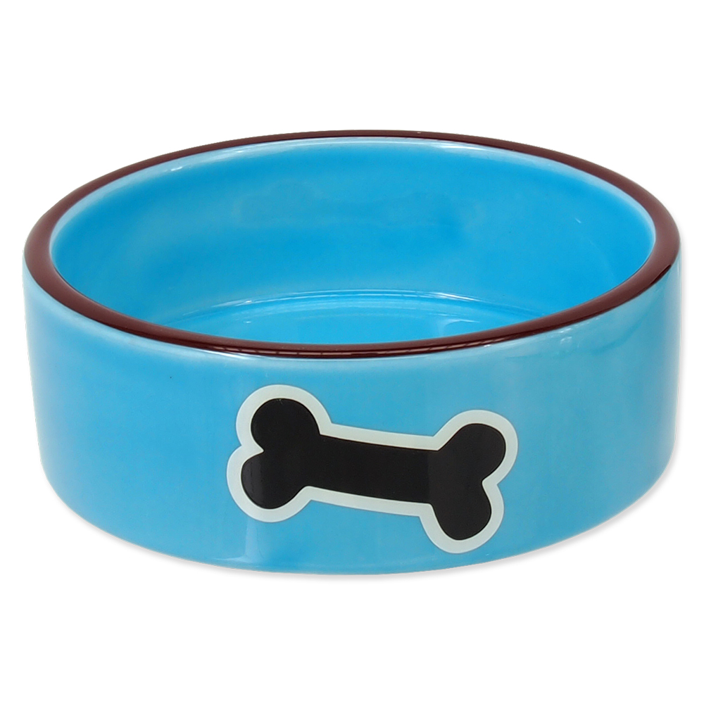 Miska Dog Fantasy keramická modrá potisk kost 290 ml