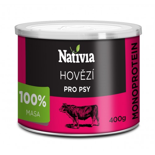 Nativia Dog konzerva Hovězí maso 400g