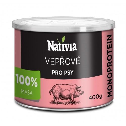 Nativia Dog konzerva Vepřové maso 400g