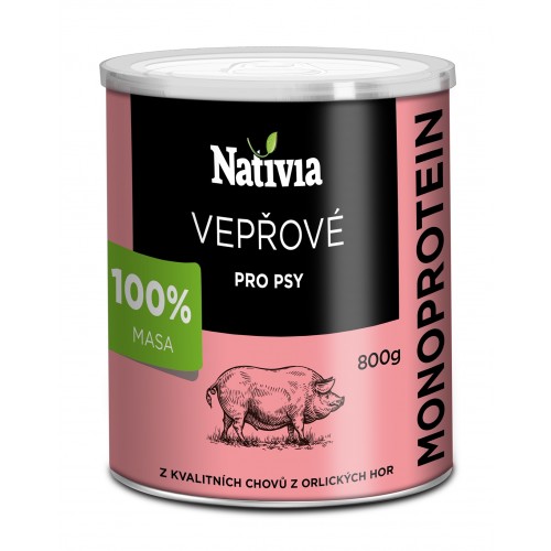 Nativia Dog konzerva Vepřové maso