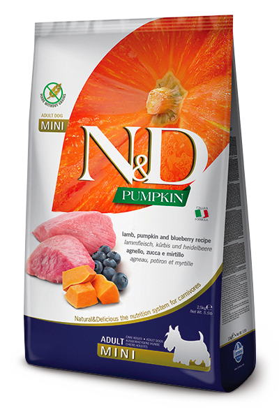 N&D GF Dog Pumpkin Adult Mini Lamb & Blueberry 7kg