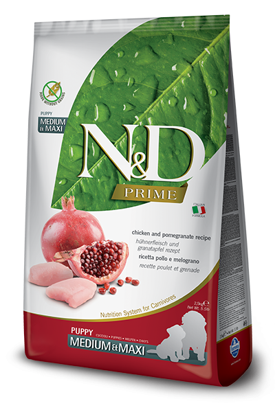 N&D Prime Dog Puppy M/L Chicken & Pomegranate 12kg