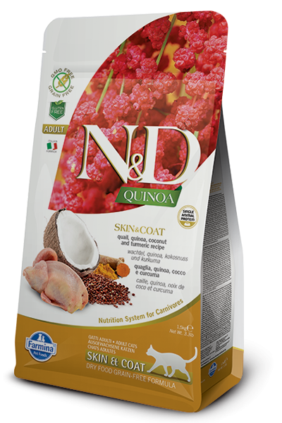 N&D GF Cat Quinoa Skin&Coat Quail&Coconut 1,5kg