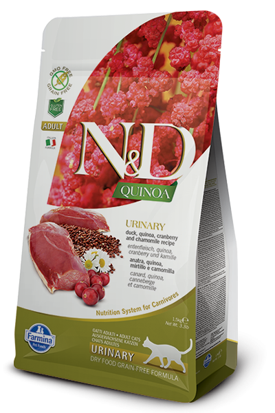 N&D GF Cat Quinoa Urinary Duck&Cranberry 1,5kg
