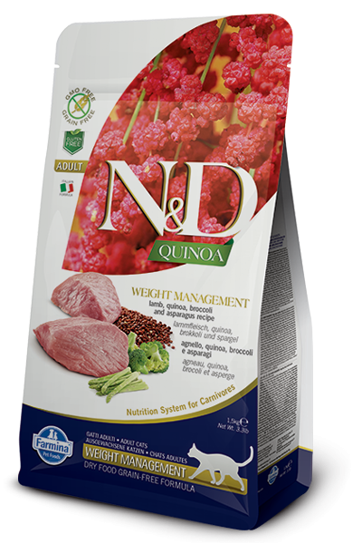 N&D GF Cat Quinoa Weight Management Lamb&Broccoli 1,5kg