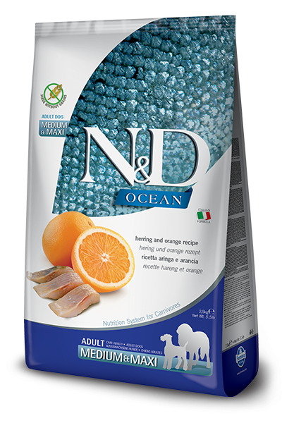 N&D Ocean Dog Adult M/L Herring & Orange 2,5kg