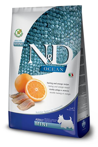 N&D Ocean Dog Adult Mini Herring & Orange 2,5kg