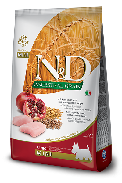 N&D Ancestral Grain Dog Senior Mini Chicken&Pomegranate 2,5kg