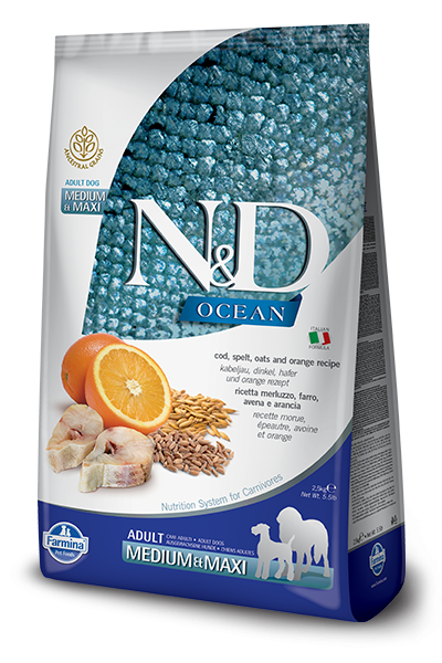 N&D Low Grain Ocean DOG Adult Medium&Maxi Codfish & Orange