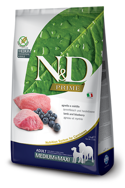 N&D Prime Dog Adult M/L Lamb & Blueberry 12kg