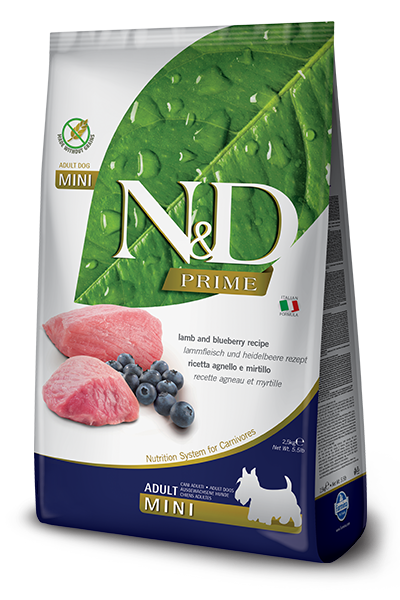 N&D Prime Dog Adult Mini Lamb & Blueberry 2,5kg