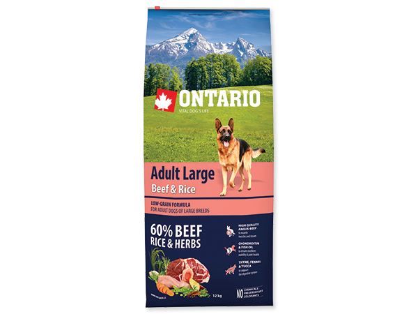 Ontario Adult Large Beef & Rice 2x12kg