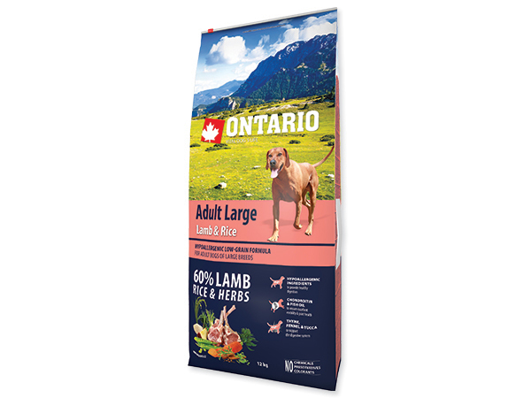 Ontario Adult Large Lamb & Rice & Turkey 12kg