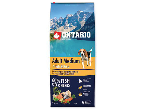 Ontario Adult Medium Fish & Rice 2,25kg