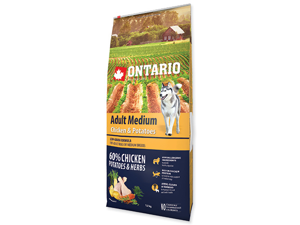 Ontario Adult Medium Chicken & Potatoes 12kg