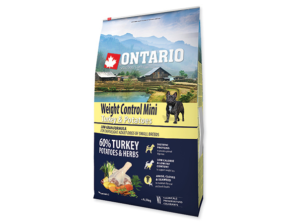 Ontario Adult Mini Weight Control Turkey&Potatoes 2x6,5kg