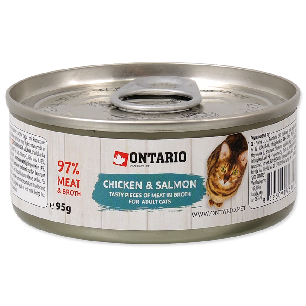 Ontario Cat konzerva Chicken Pieces & Salmon 6x95g