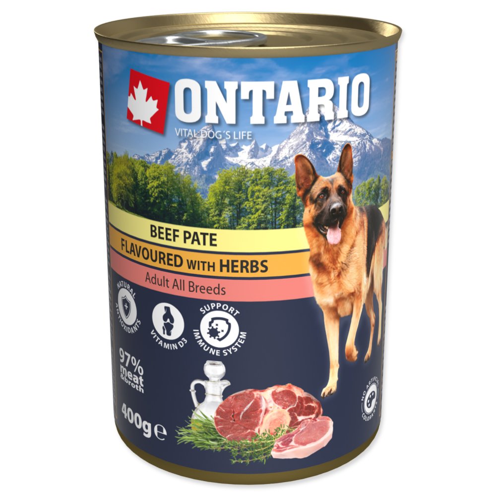 Ontario Dog Beef Pate Flavoured with Herbs 400g