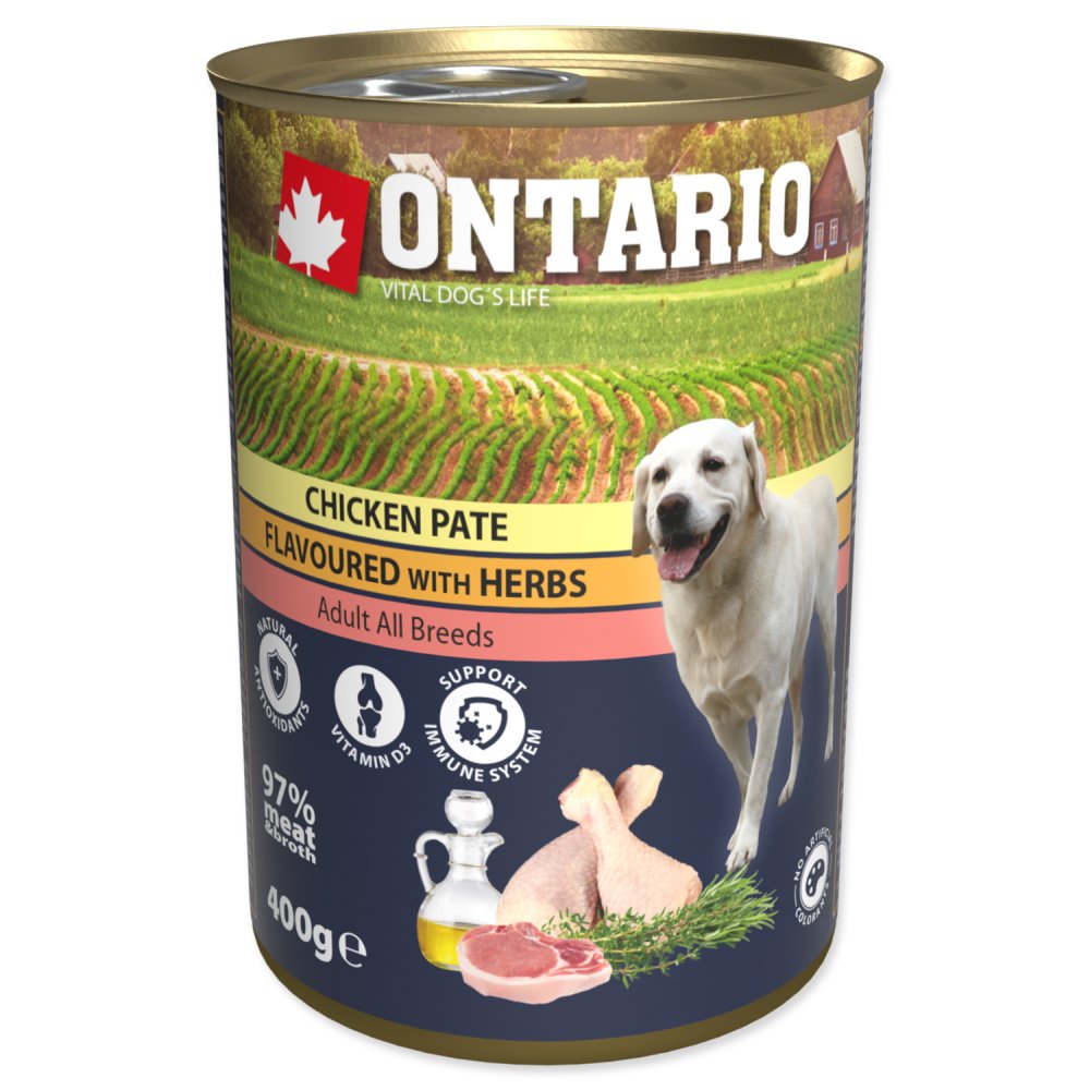 ONTARIO Dog Chicken Pate Flavoured with Herbs 