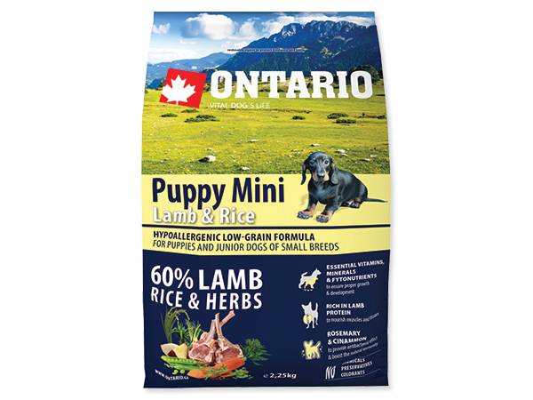 Ontario Puppy Mini Lamb & Rice 2x6,5kg