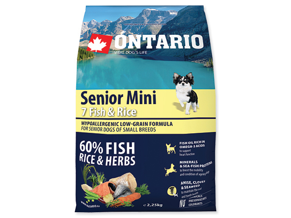 Ontario Senior Mini Fish & Rice 2x6,5kg