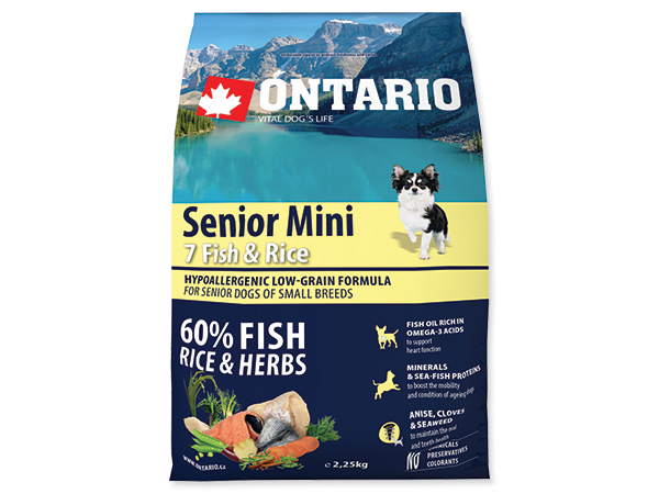 Ontario Senior Mini Fish & Rice 2,25kg