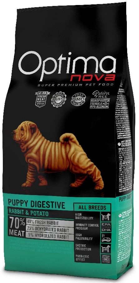 OPTIMAnova Dog Puppy Digestive Grain Free Rabbit 12kg